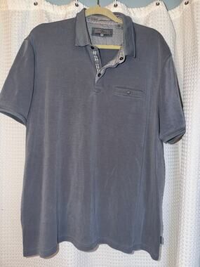 Ted Baker London Gray Lyocell Polo Shirt Size 7 XL Designer